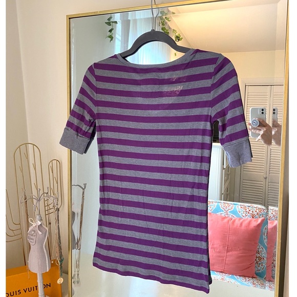 Purple & gray striped top - Picture 3 of 4